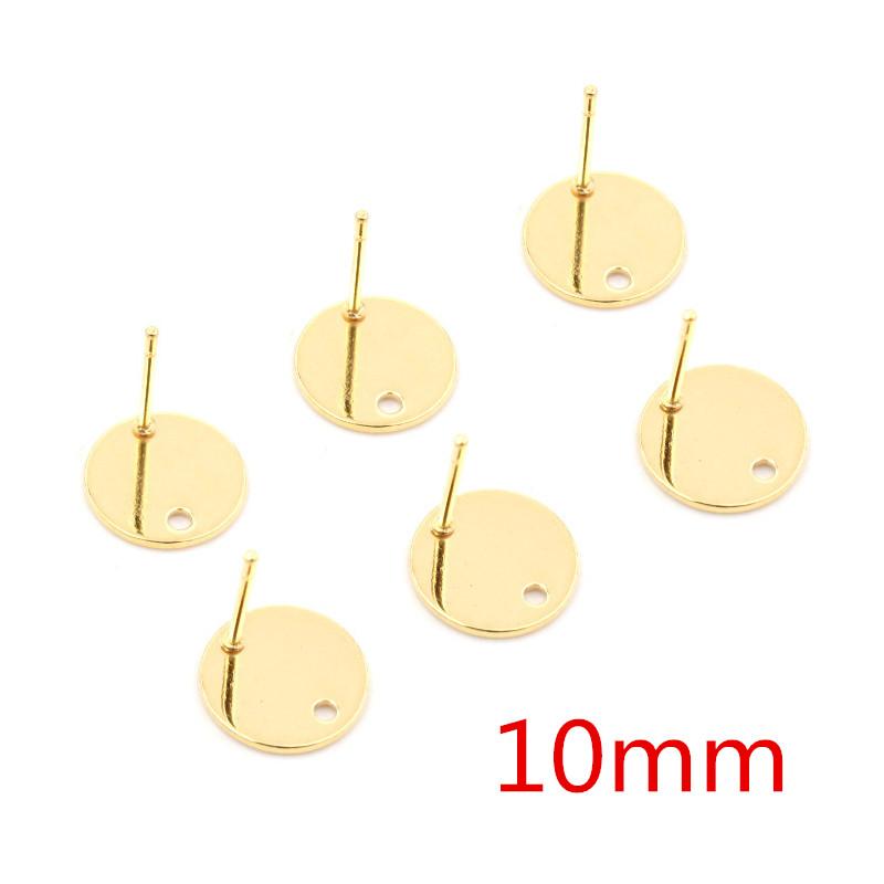20pcs 316 Stainless Steel Gold Color Geometric Earring Stud Earring Posts Connector For DIY Earrings Jewelry Making Supplies