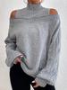 Women's Off-Shoulder Lantern Sleeve Knit Sweater, 2025 Autumn/Winter Collection