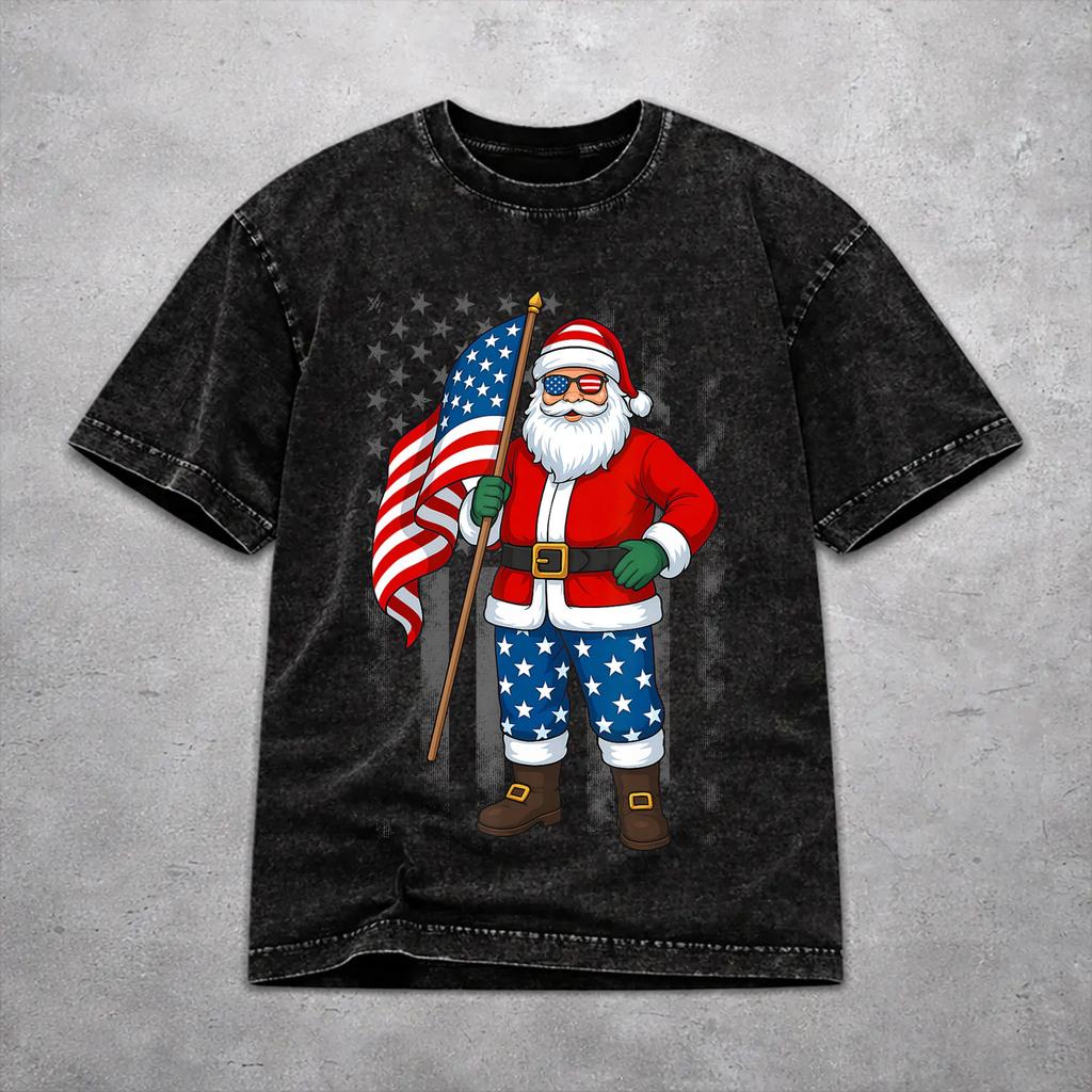 Novelty Men Women Christmas In July Vacation Tee Shirt Oversize Washed T Shirts Outfits