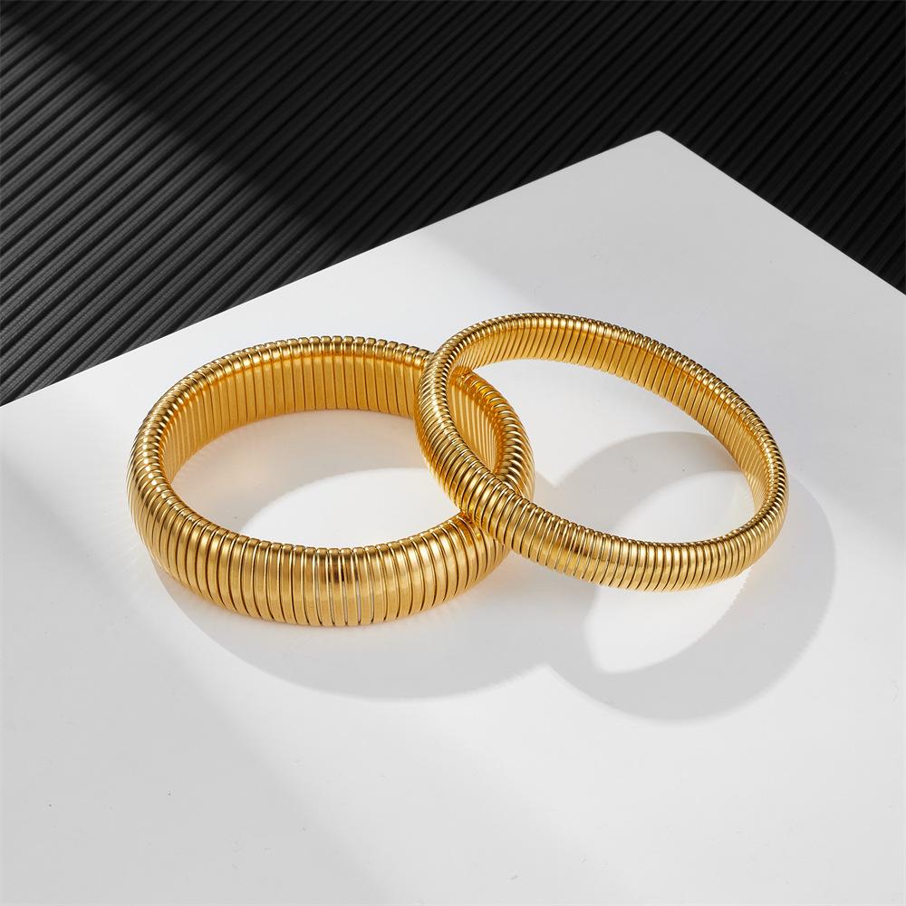 Simple Stainless Steel Couple Bracelet 10/15mm Wide Men's and Women's Personalized Versatile Elastic Bracelet, Accessories