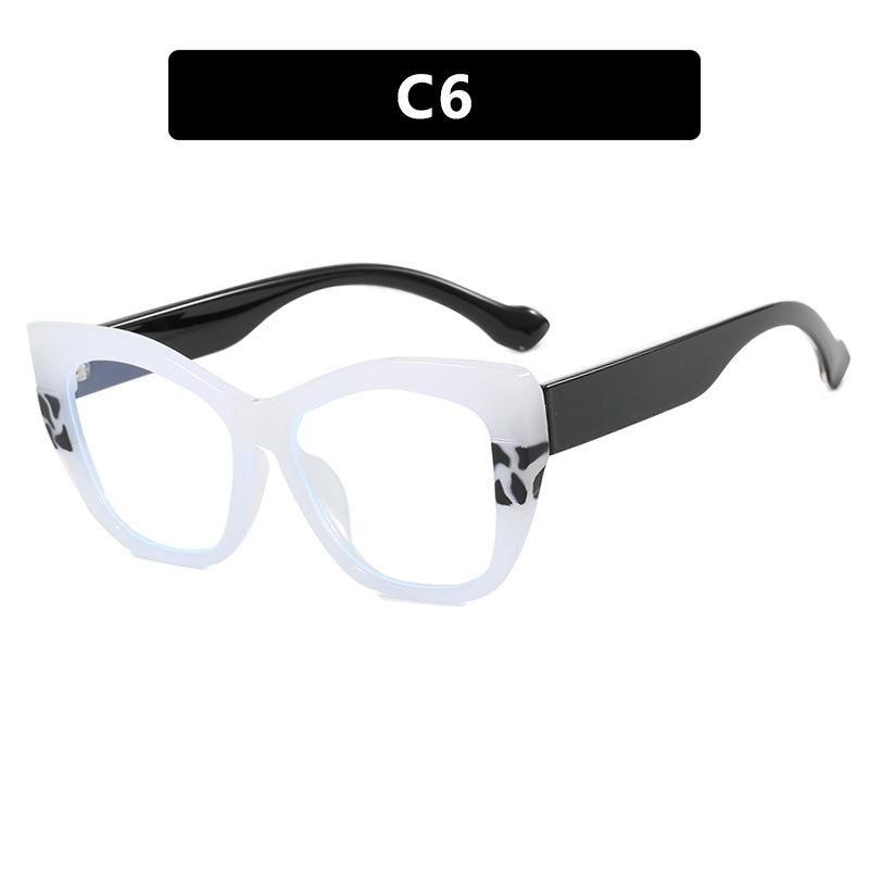 New Fashion Double Color Cat Eye Women Glasses Frame Clear Anti Blue Light Optical Leopard Eyewear