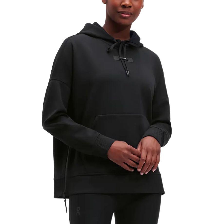 On Running Solid Color Hooded Casual Sweatshirt Women tops Black 219.00676 XS