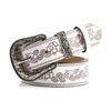 Stylish and Edgy Retro Embossed Women’s Belt  Trendy “It Girl” Subculture Women’s Versatile Leather Belt with Bull Pin Buckle