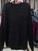 2026 Autumn Fine Glitter V-Neck Sequined Knitwear Sweater - Stylish Lazy Black Edition for Women