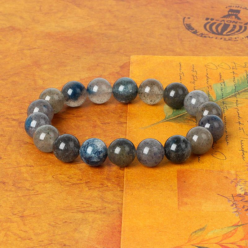 5A Blue Strawberry Quartz Bracelets for Women Fashion Blue Crystal Clear Round Beads Lovers Strand Bangles Natural Stone Jewelry