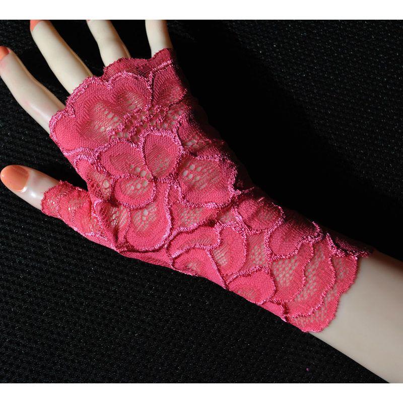 New Elastic Lace Half Finger Gloves Thin Short Finger Leakage Sun Protection Driving Non Slip UV Protection Scar Covering Tattoo