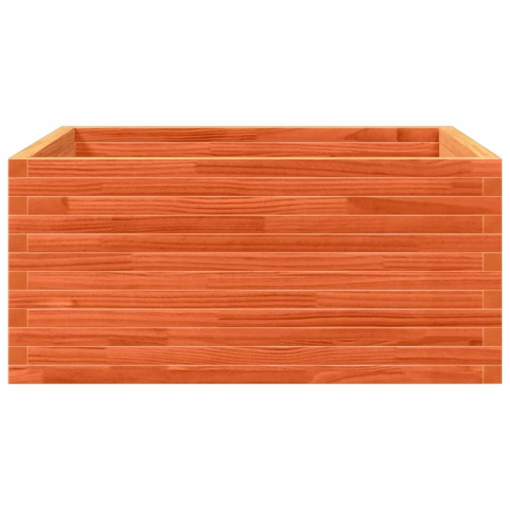 Plant Pot Wax Brown 100 X 100 X 46 Cm Solid Pine Wood