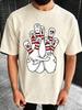 Vintage Street Style Funny Bowlingthemed Meme Pattern Print Streetwear Unisexs Unisex T Shirt Summer Tee Casual Oversize Y2k