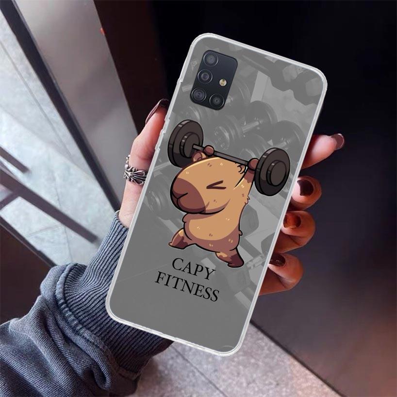 Funny Capybara Cartoon Animal Phone Case For Samsung Galaxy A12 A52S A42 A32 A22 A51 A50 Note 20 Ultra 10 S10 Plus A71 A70 A31 A