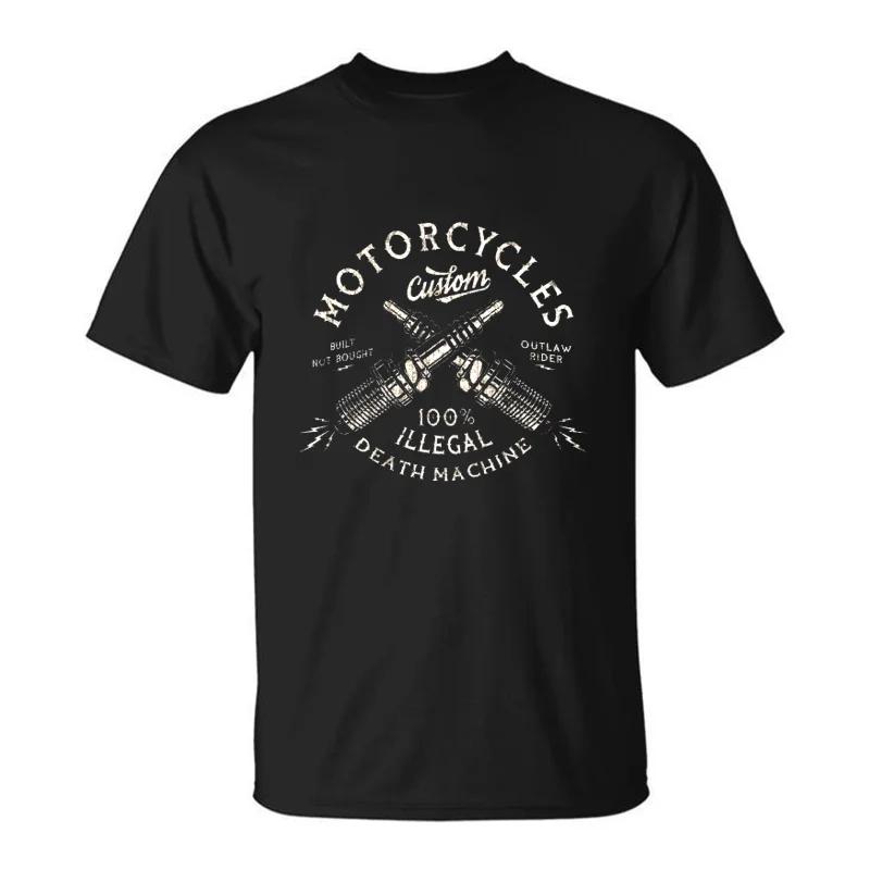 Vintage Custom Motorcycles Chopper Bobber Motorcyclist T-Shirt  O-Neck Short Sleeve Casual Mens T-shirt Size S-5XL