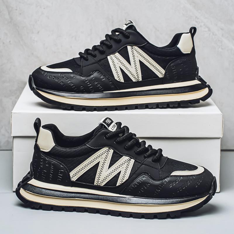 

Men s shoes 2025 summer new men s trend mesh sports casual shoes soft sole breathable wear-resistant thick-soled Forrest Gump shoes 44 чорний