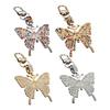 Keychain Pendant Sparkling Rhinestones Butterfly Shape Zinc Alloy Keychain Pendant with Lobster Clasp Backpack Accessory