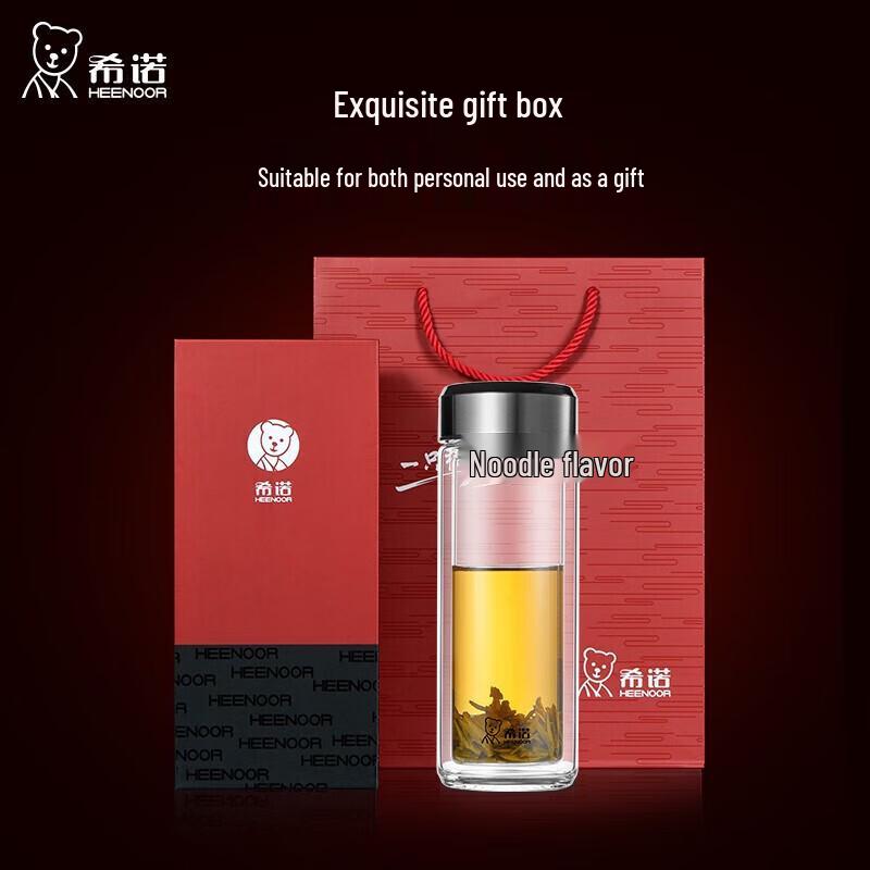 Heenoor 360ml Double-Layer Tea Infuser Glass Mug XN-6712