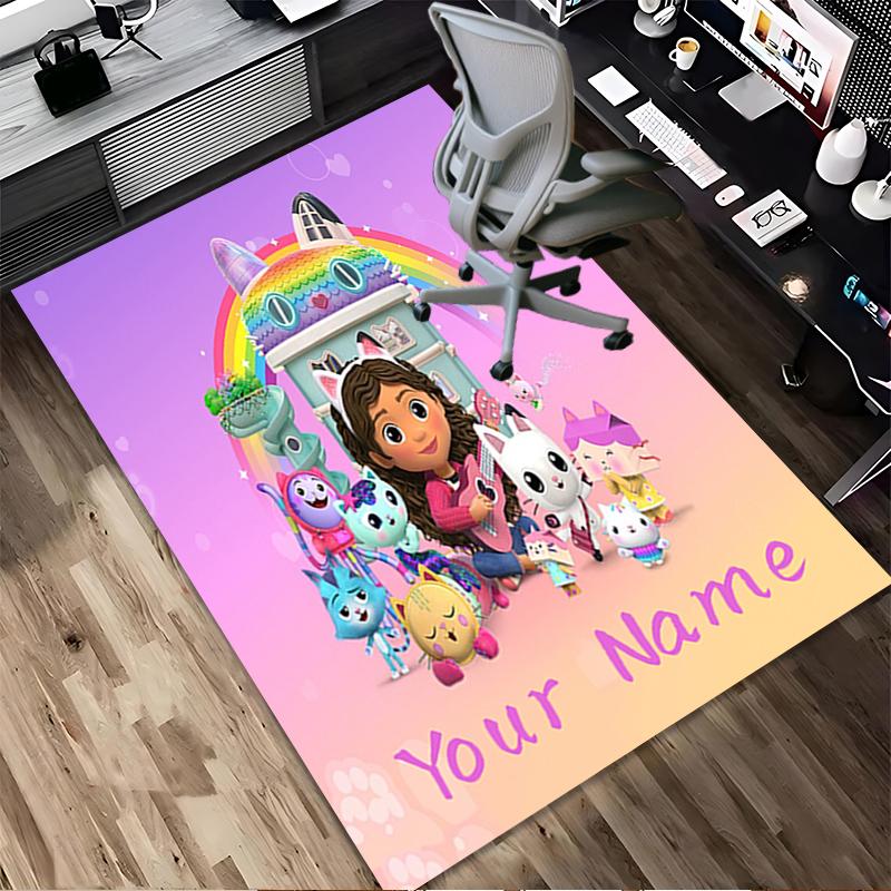 Custom Name Kitty Party Living Room Non-Slip Area Rug Soft Carpet for Bedroom Kids Playroom Sofa Office Home Decor Doormat