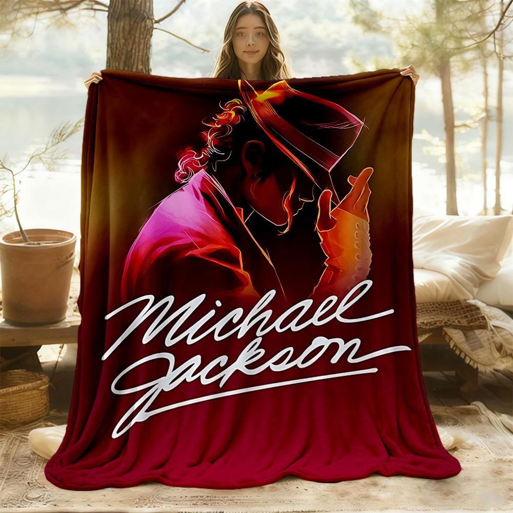 1pc Michael Jackson Outdoor Blanket Lightweight Flannel, Soft & Warm, All-Season Use for Sofa, Outdoor, Camping, Living Room013