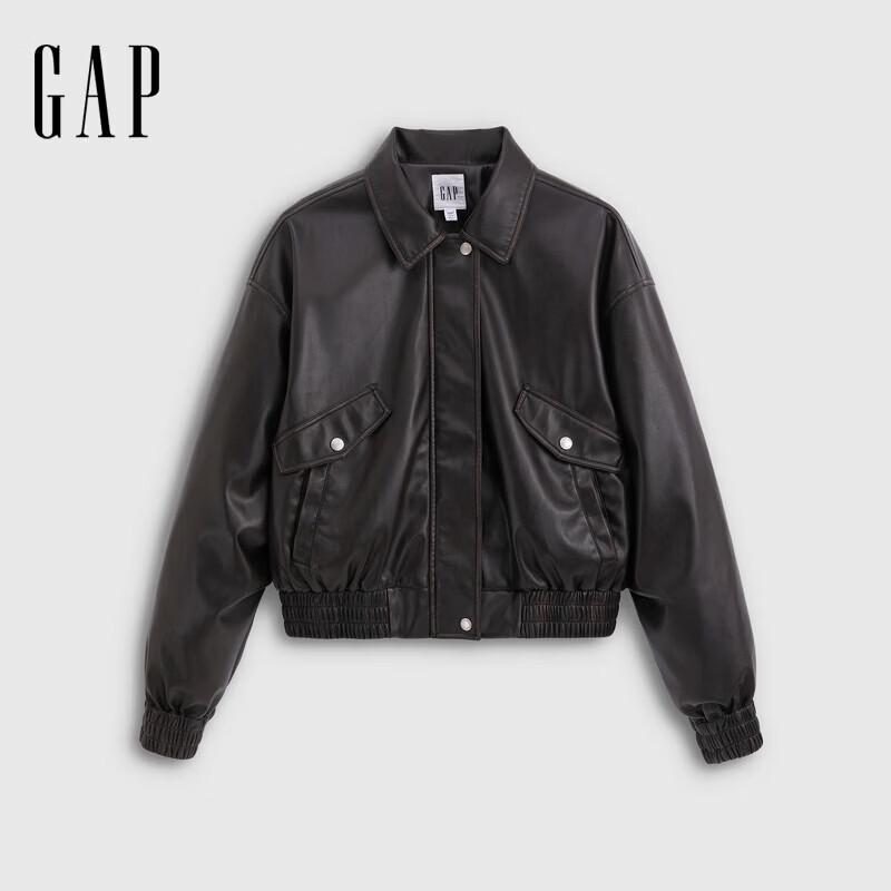 GAP Women s 2026 Spring Faux PU Lapel Jacket M