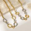 Gold Silver Color Chain Necklace Hollow Lobster Clasp Bangle New Stainless Steel Bracelet  Gifts