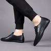 Men's Casual Leather Shoes Doudou Shoes Light Black White Work Business One Pedal Sports Leisure Lazy Shoes