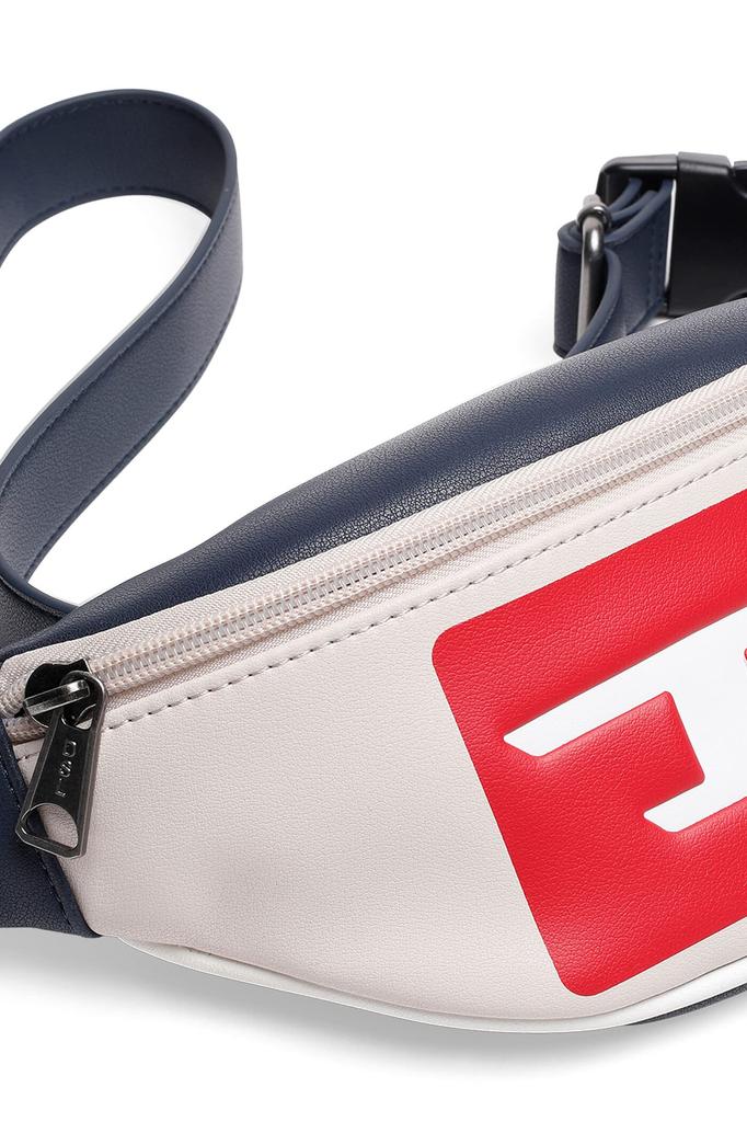 [Diesel] Unisex D-Logo Color Block Belt Bag X08358P4445 UNI White × Red H9016
