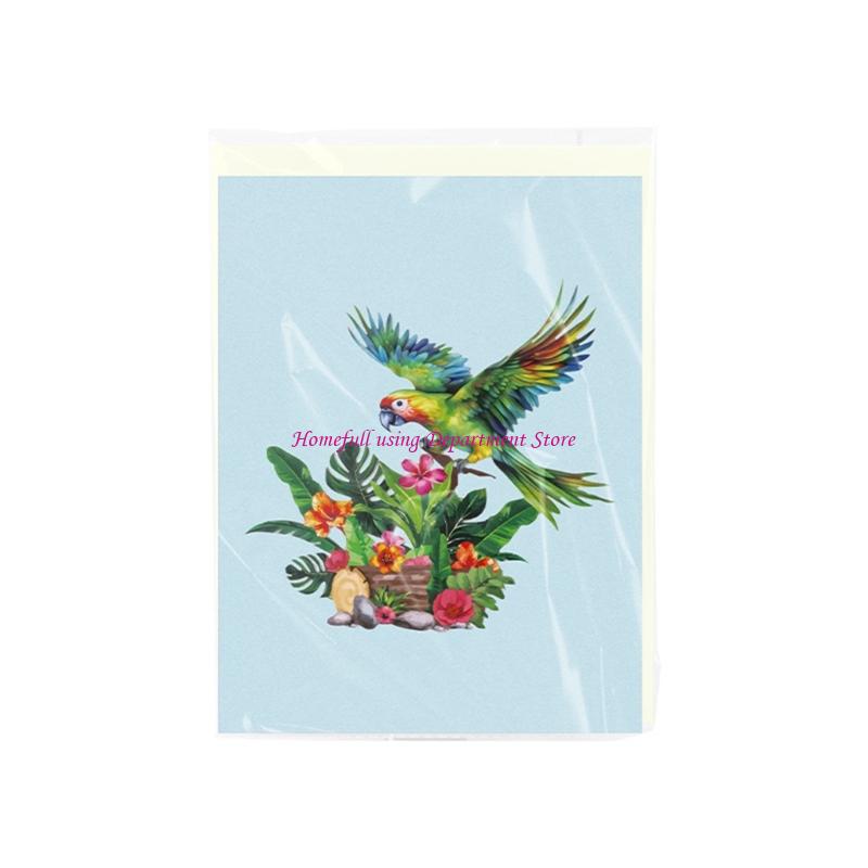 Mother’s Day Greeting Card Handmade 3D Flower Bird Greeting Card with Envelope