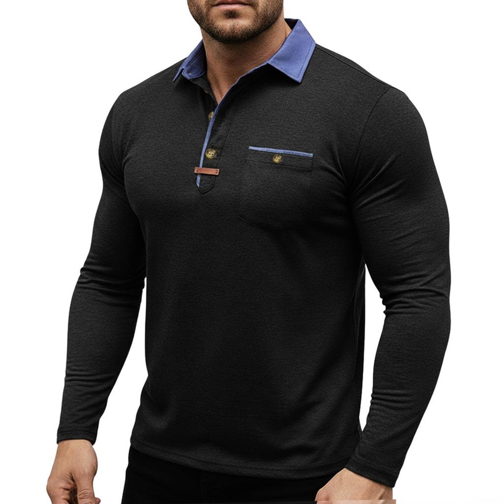 Herrfärg Långärmade Toppar Herr Casual Mode Långärmade Toppar