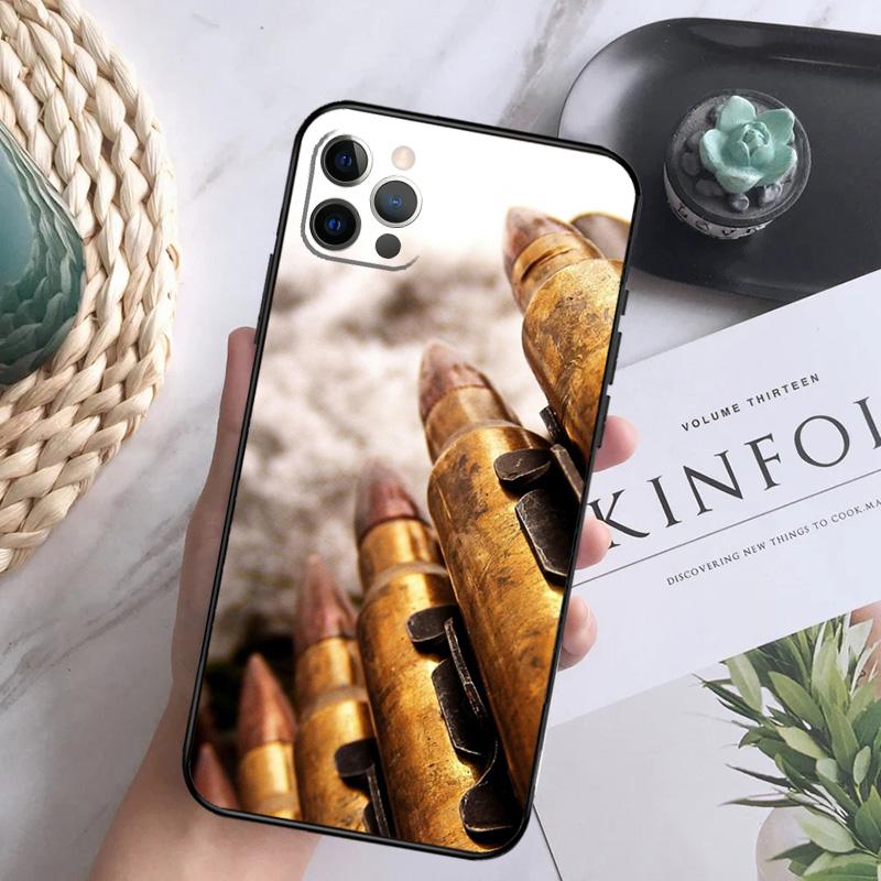 Coque de téléphone Collage de Balles d'Armes Militaires Pour iPhone 16 15 14 13 12 11 Pro Max 12 13 Mini 7 8 16 Plus X XR XS Max Housse