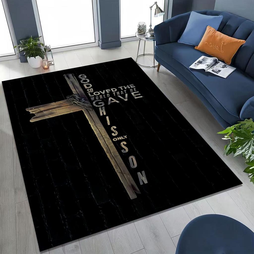 New Pray Jesus Rug for Bedroom Living Room Sofa Home Doormat Decor, Large Kids Play Non-slip Floor Mat
