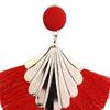 Böhmische Strandparty Quaste Fan Anhänger Schmuck Geschenk für Dame Ohrringe