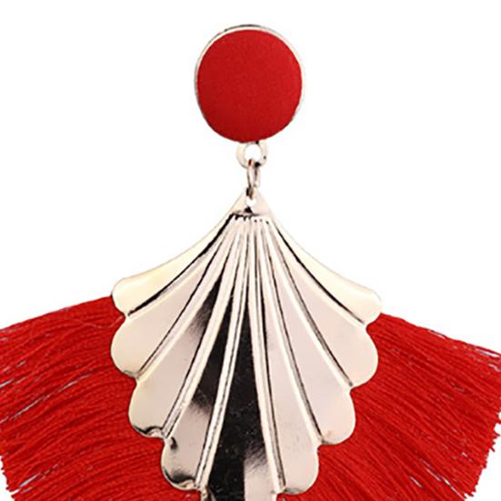 Böhmische Strandparty Quaste Fan Anhänger Schmuck Geschenk für Dame Ohrringe