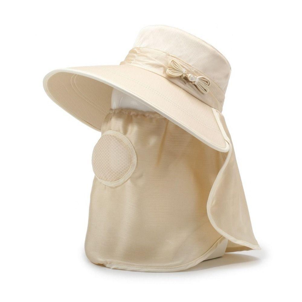 Breathable Women Picking Tea Hat Wide Brim Neck Flap Hat Sunshade Sun Hat Outdoor Activities