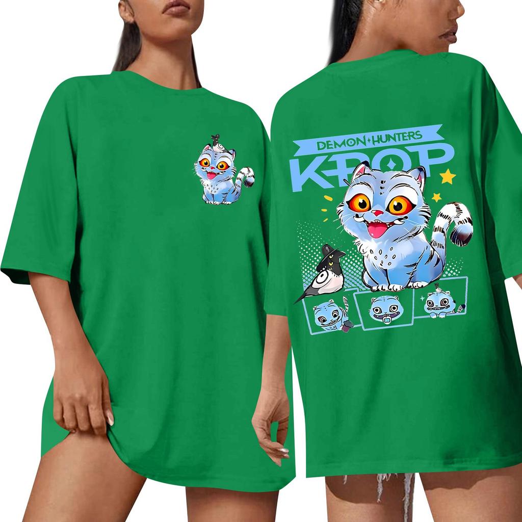 Women's Round Neck Short Sleeve T-shirt Casual Loose Top