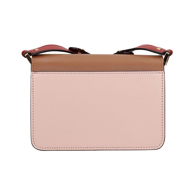 Marni Trunk Mini Series Fashion Minimalist Color Block Leather Accordion Shoulder Bag Women Bags Brown Pink Red SBMPS01NO3-LV589-Z409N