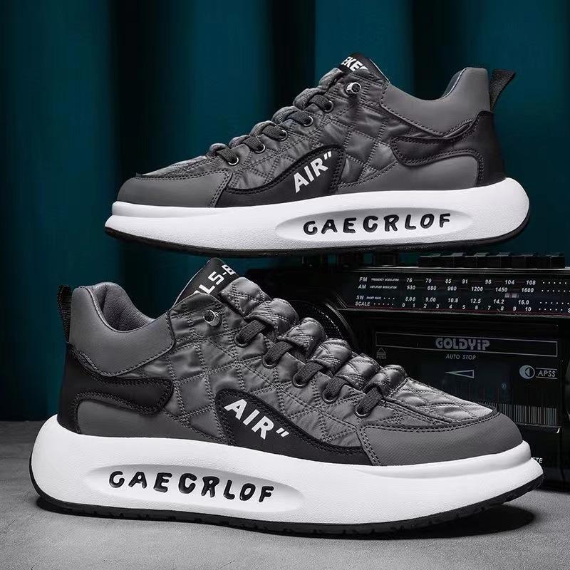 Men's shoes autumn new men's platform sports running casual height increase dad trendy shoes little white board shoes