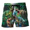 Funny 3D Printing Dinosaur Beach Shorts For Men Street Drawstring Swimming Trunks Kids Summer Animal Pattern Surfboard Shorts
