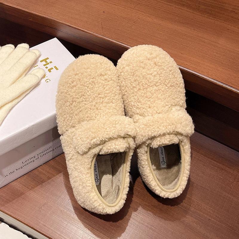 Fashion Women's Flat Shoes Winter New Round Head Deep Mouth Suede Soft Sole Anti-slip Wear-resistant Cotton Shoes