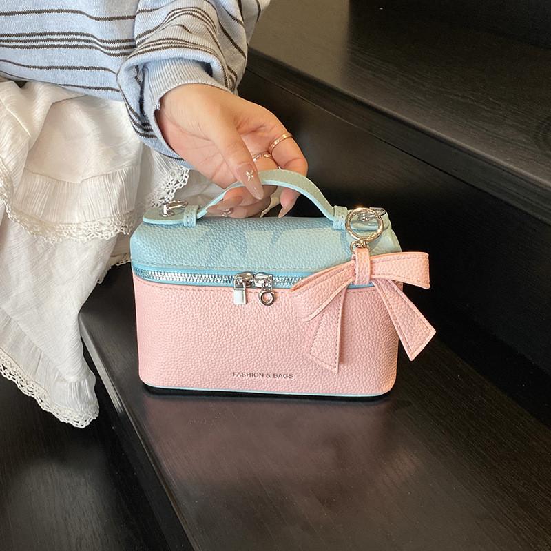 Pandantiv Arc Culoare Blocare Genți de Voiaj pentru Femei Urbane Pătrat Suport Geantă de Mână Fermoar