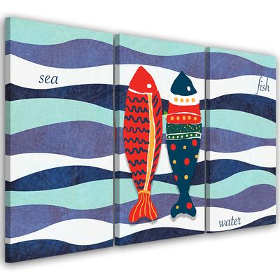 Three Piece Picture Canvas Print Rocket