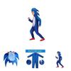 Sonic The Hedgehog Kinder Deluxe Kostüm Jumpsuit für Halloween Cosplay
