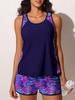 2026 European Style Sporty Two-Piece Swimsuit - Slimming, Flaw-Concealing Women's Swimwear