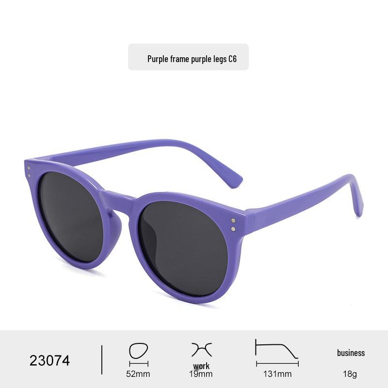 Children's Polarized Retro Round Sunglasses - Soft Frame, Anti-UV Protection, Unisex.
