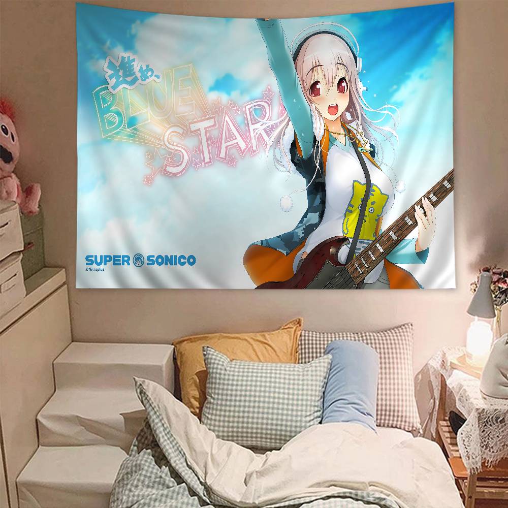

Anime Super Sonico Colorful Tapestry Wall Hanging Bohemian Mandala Style Vibrant Wall Art Decor for Anime Boho Spaces 74x94cm(29x37in)