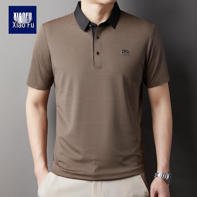 Men s Business Casual Striped Short-Sleeve Shirt M