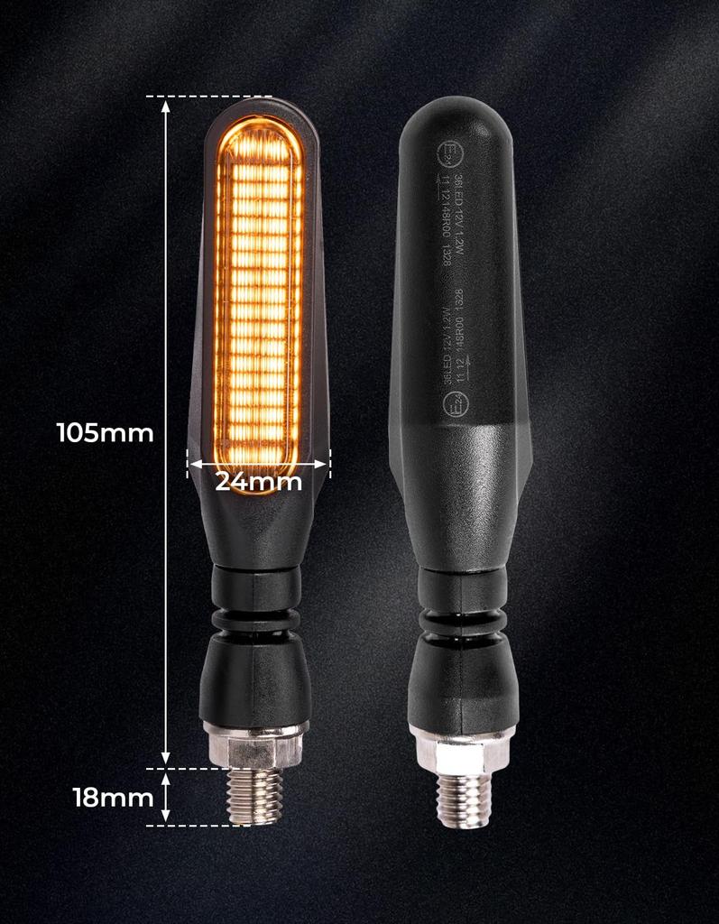 KEMIMOTO Motocyklové LED Blinkry Prohlídka Vozidla Plynoucí Blinkry Plně Průhledné Sekvenční Blinkry s Jantarovým Plynoucím M10 Vysoká IP67 Kompatibilní