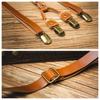 Retro Suspenders for Men Black Suspender Clip Simple Leather Suspenders  Business