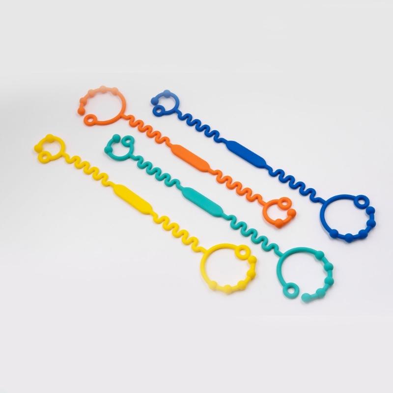 Multifunctional Baby Bottle  & Toy Holder Soft Silicone Cup Strap Colorful Infant Bottle Leash Essential for Strollers