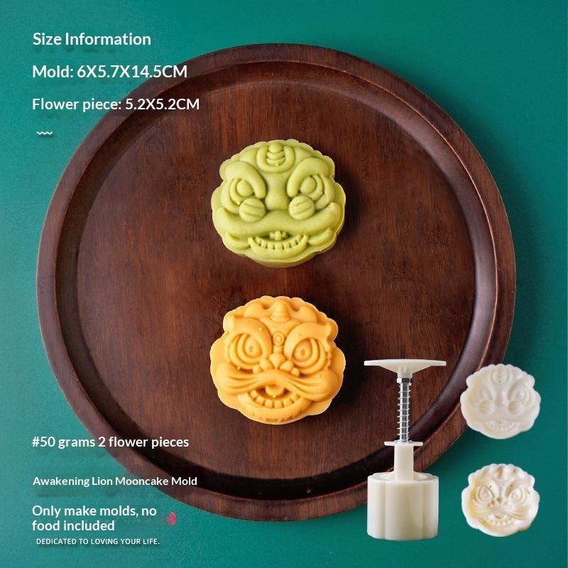 1 Set Diy Mooncake Mold Plastic Hand Press Pastry Mold Mung Bean Cake Embossing Kitchen Baking Tool Cookie Moon Cake Cutter