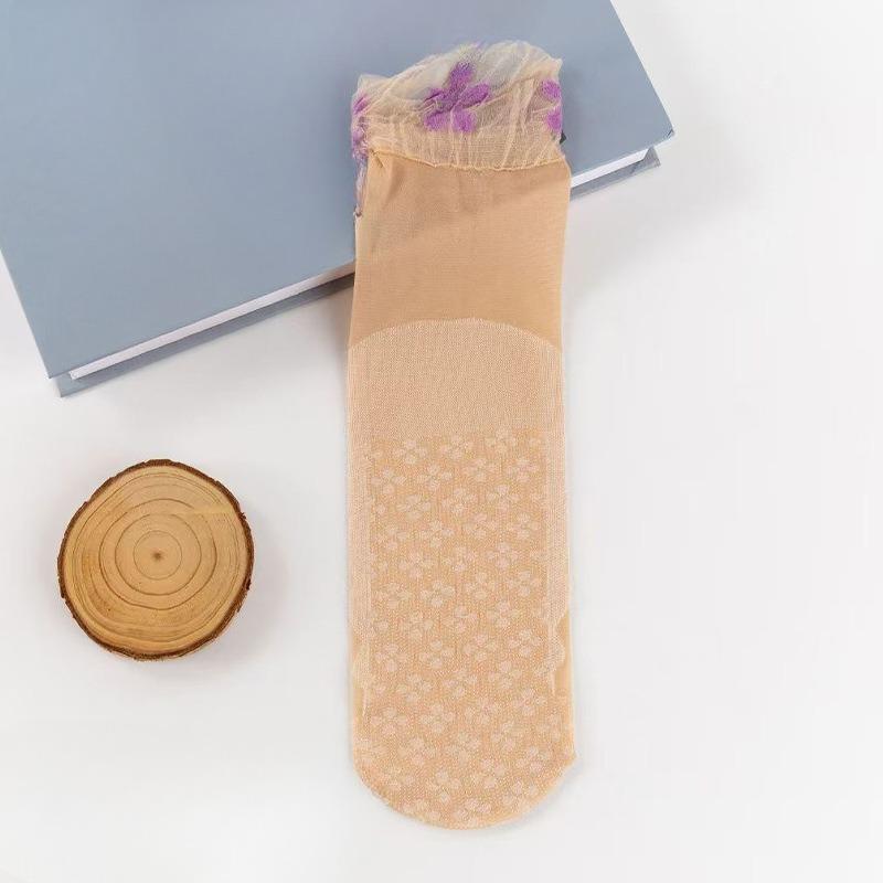 10 Pairs of Female Spring and Summer Thin Loose Lace Lace Breathable Non Slip Moon Socks