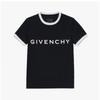 Givenchy Bw70bf3yac 004 Archetype Logo Print Slim Fit JerSey Women S Short Sleeve Tee