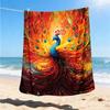 1pc Deer Art Print Outdoor Blanket, Soft And Comfortable Blanket, Casual Warm Outdoor Blanket