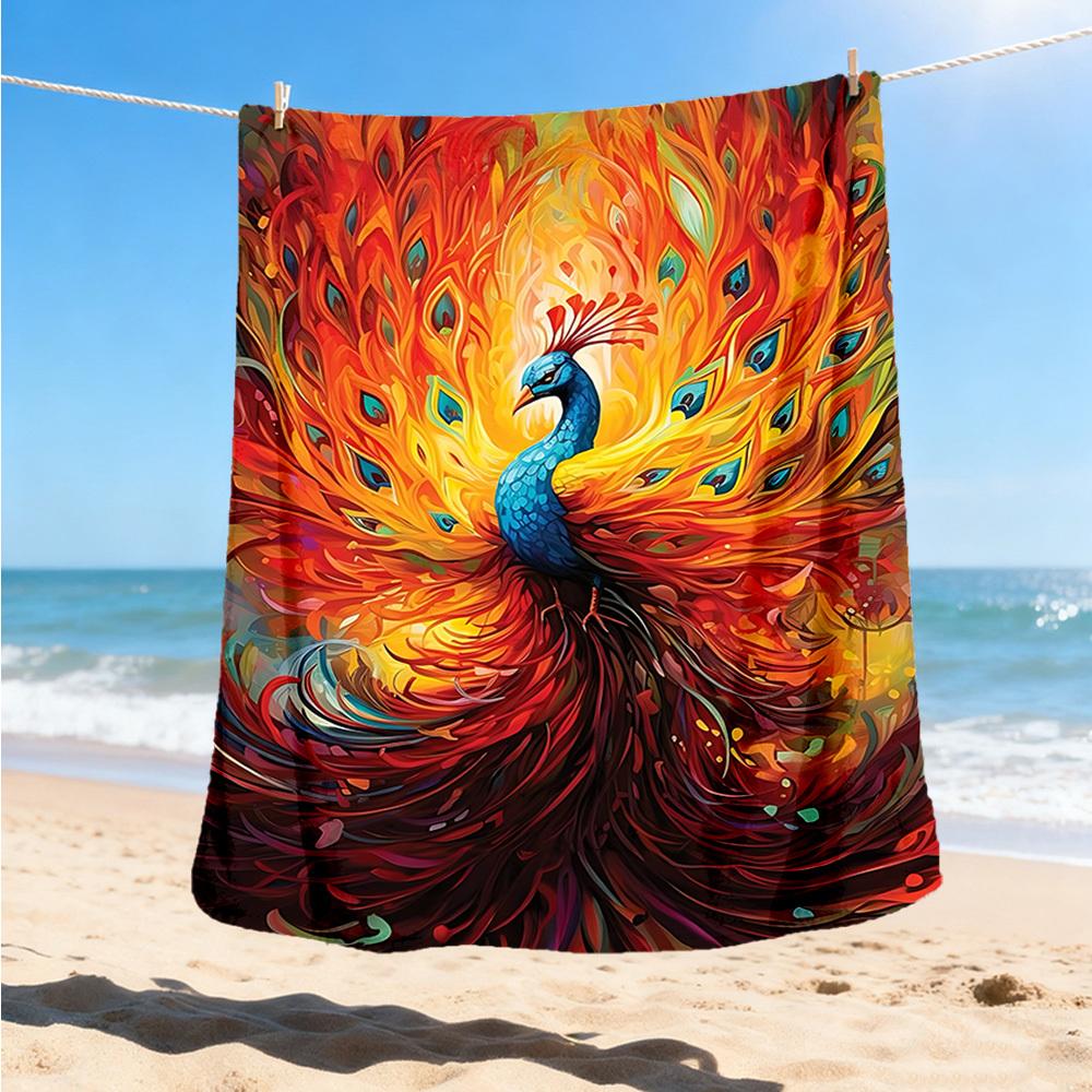 1pc Deer Art Print Outdoor Blanket, Soft And Comfortable Blanket, Casual Warm Outdoor Blanket 80x120cm